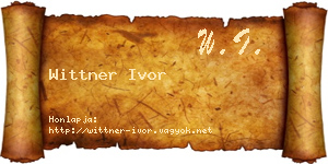Wittner Ivor névjegykártya